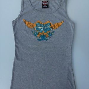 Harley Davidson ladies gray tank top.